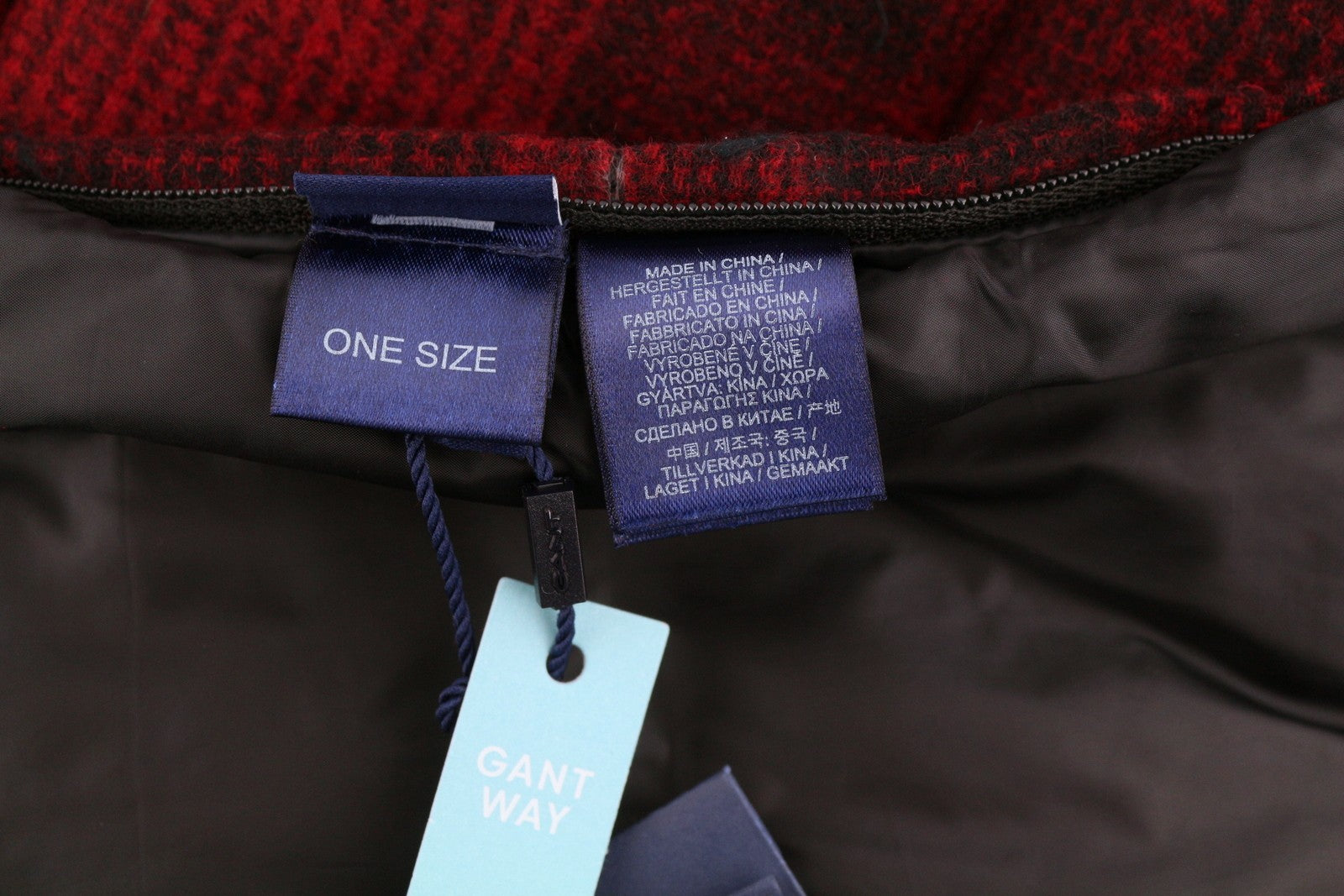 GANT paminkštintas languotas moteriškas šalikas OS jojimo stiliaus raudonas flanelinis vilnos mišinio gaminys RRP100 