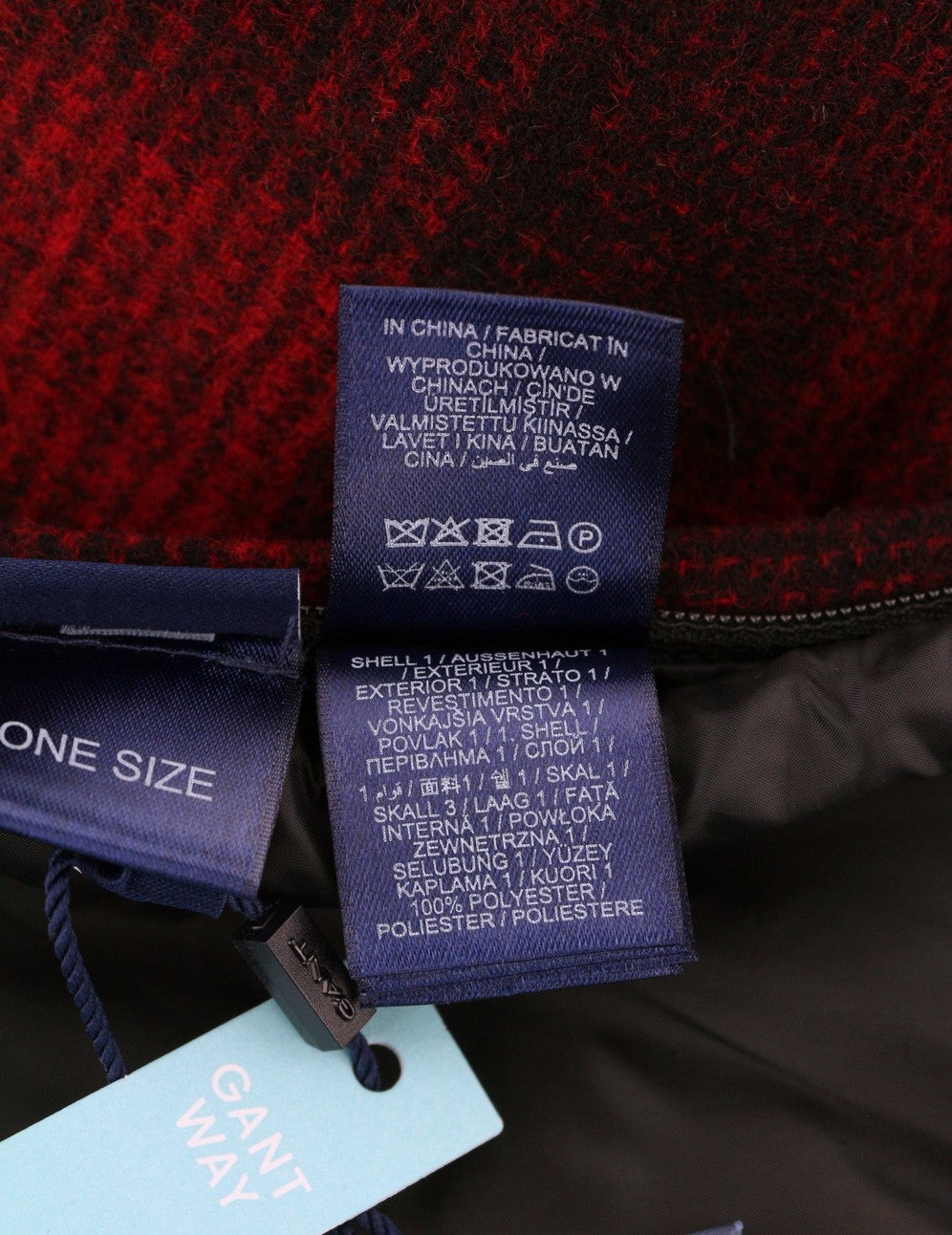 GANT paminkštintas languotas moteriškas šalikas OS jojimo stiliaus raudonas flanelinis vilnos mišinio gaminys RRP100 