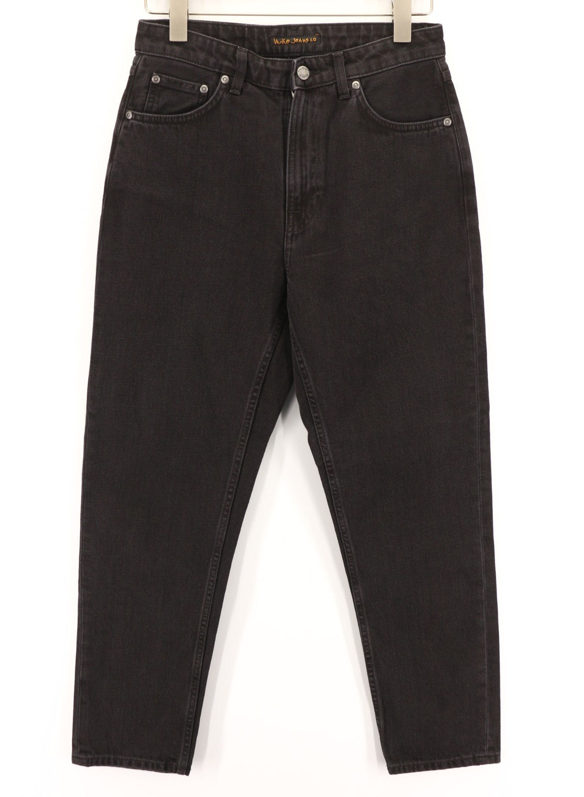 NUDIE JEANS Breezy Britt Women's Jeans W29/L28 Black Washed Zip Logo Denim