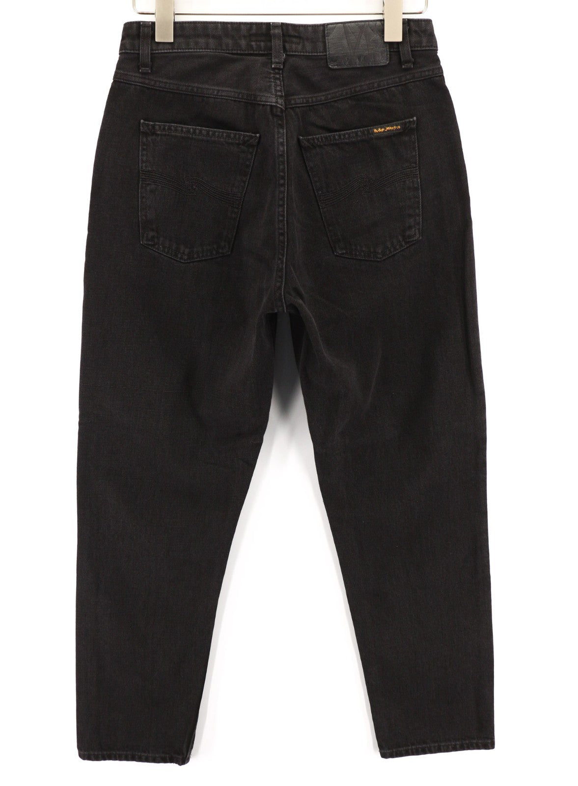 NUDIE JEANS Breezy Britt Women's Jeans W29/L28 Black Washed Zip Logo Denim