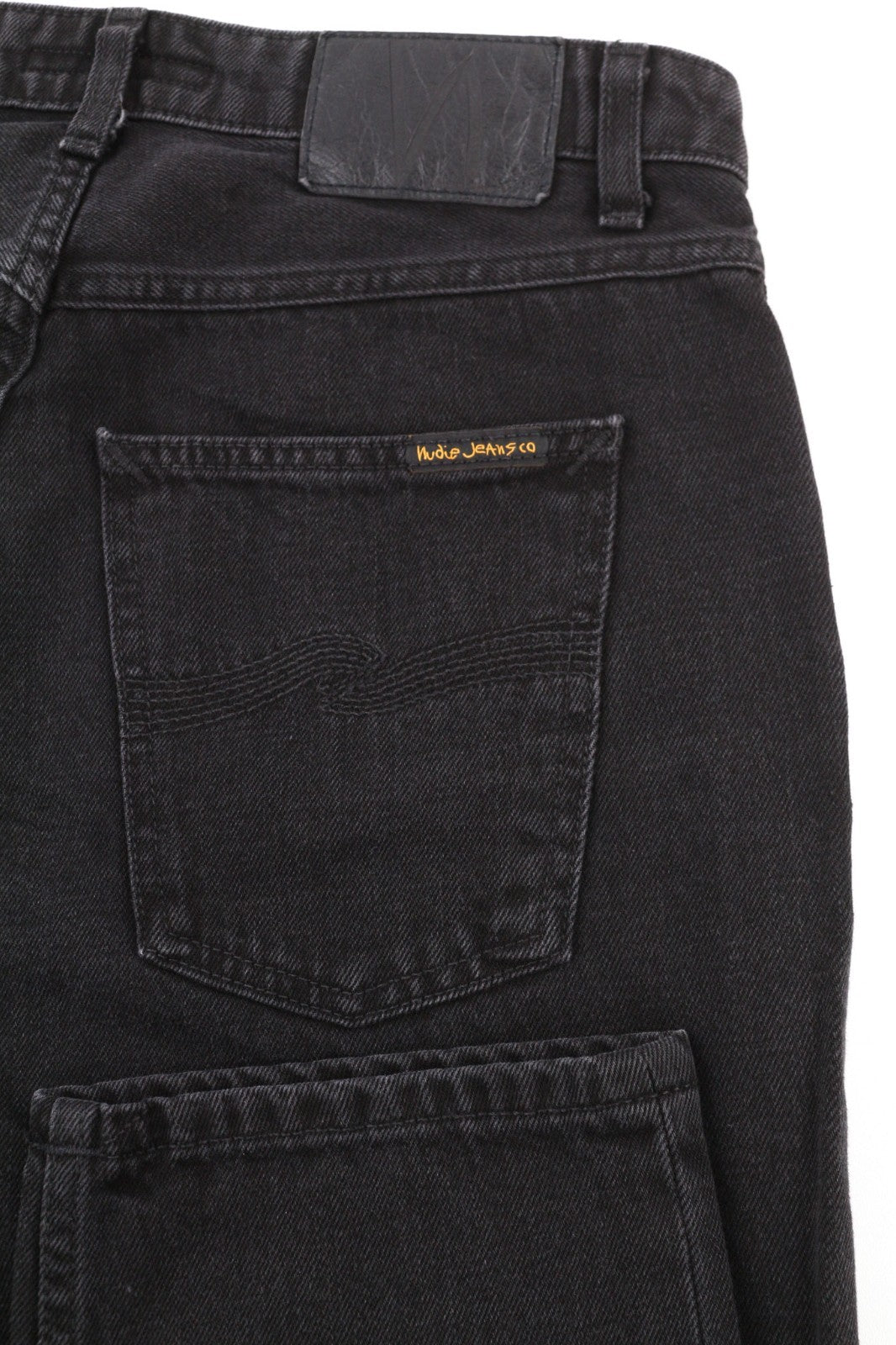 NUDIE JEANS Breezy Britt Women's Jeans W29/L28 Black Washed Zip Logo Denim
