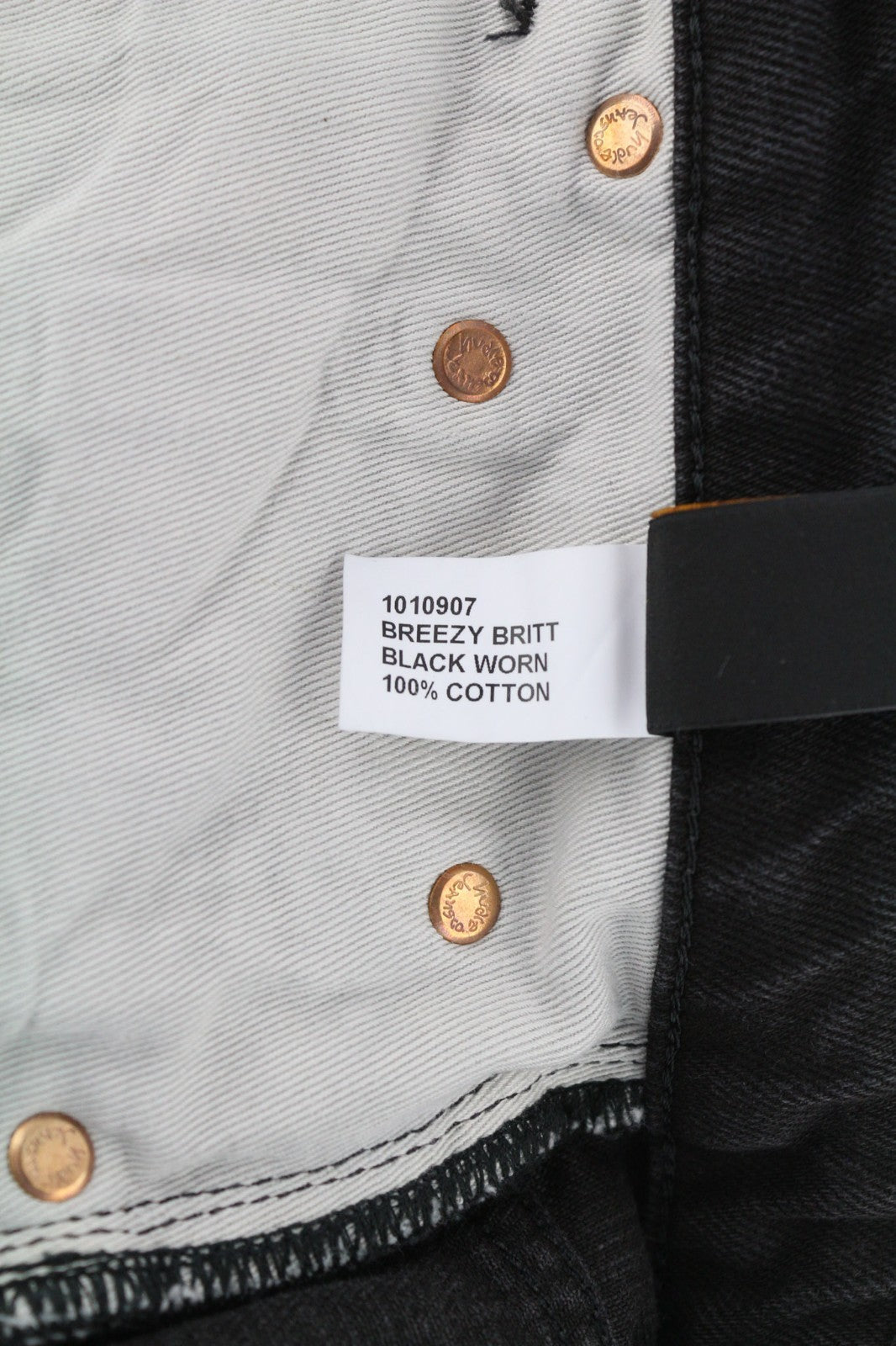 NUDIE JEANS Breezy Britt Women's Jeans W29/L28 Black Washed Zip Logo Denim