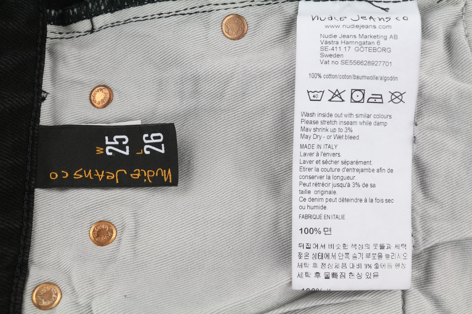 NUDIE JEANS Breezy Britt Women's Jeans W25/L26 Black Zip Logo Worn Denim