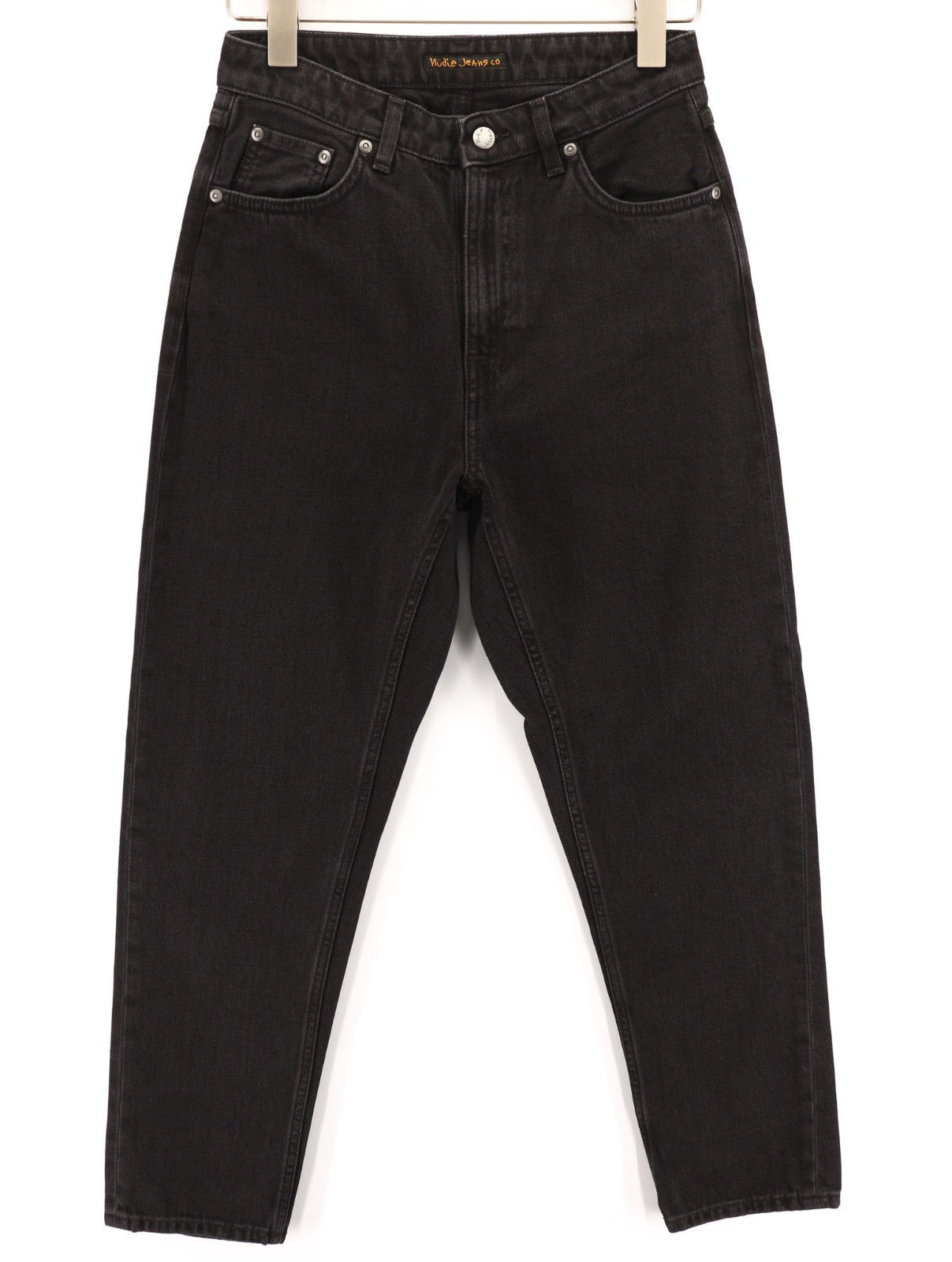 NUDIE JEANS Breezy Britt Women's Jeans W28/L28 Black Zip Fly Logo Cotton Denim