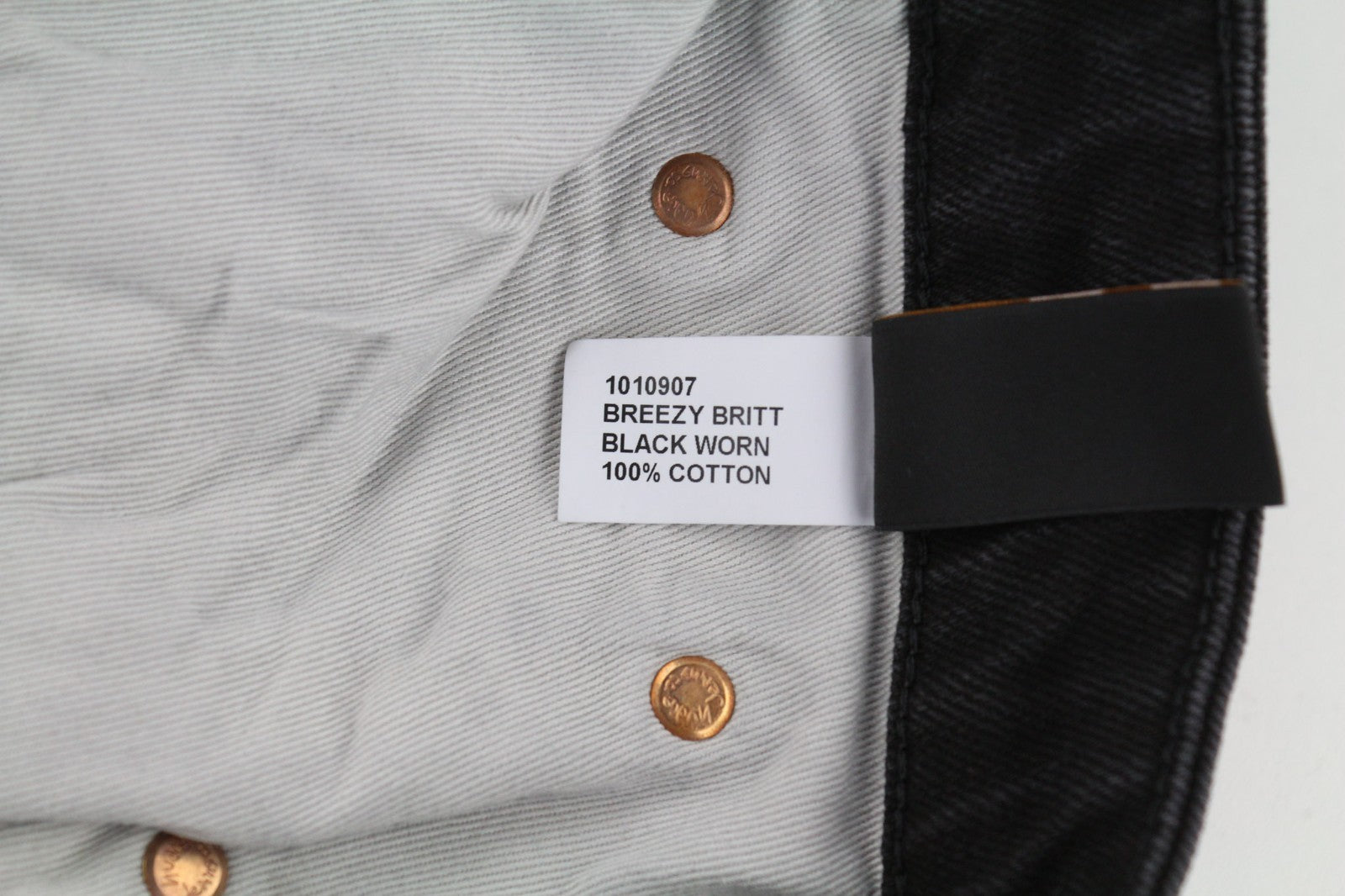 NUDIE JEANS Breezy Britt Women's Jeans W28/L28 Black Zip Fly Logo Cotton Denim