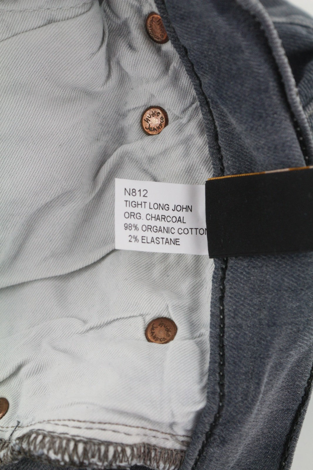 NUDIE JEANS vyriški aptempti ilgi džinsai W34/L34 tamsiai pilki, ploni 