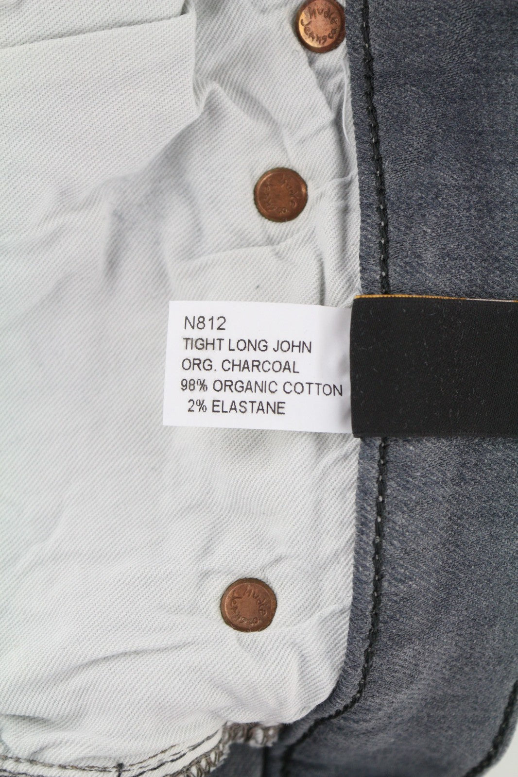 NUDIE JEANS vyriški aptempti ilgi džinsai W34/L34 tamsiai pilki, ploni, skalbto kirpimo 