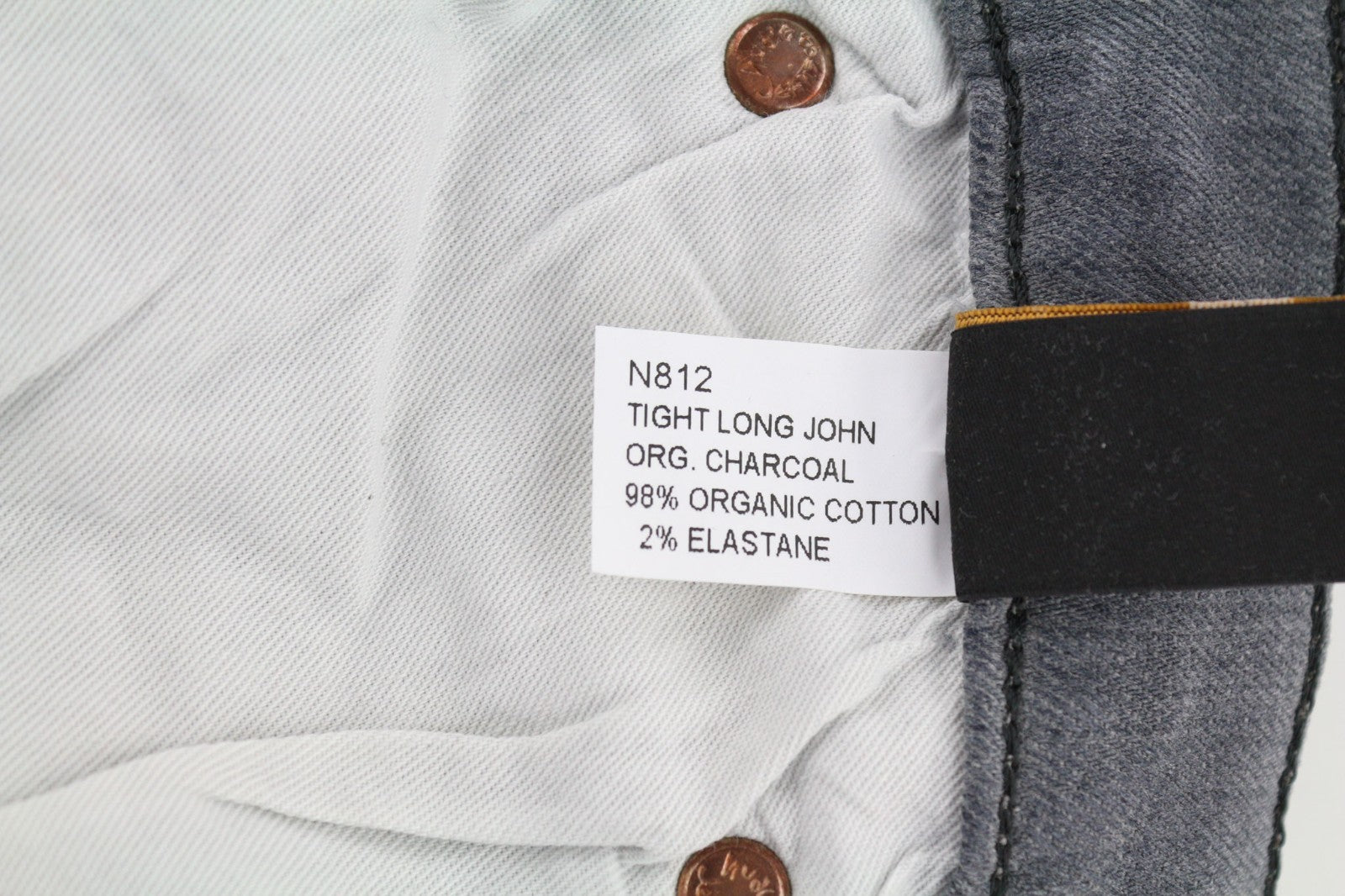 NUDIE JEANS Vyriški aptempti ilgi džinsai W34/L34 tamsiai pilki, ploni su logotipu 