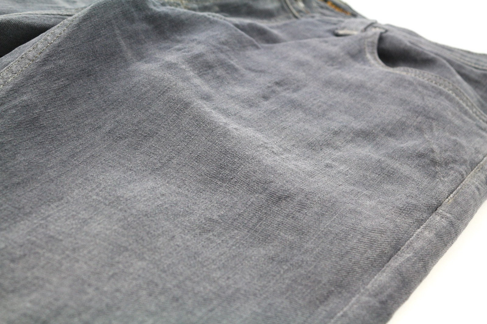 NUDIE JEANS vyriški aptempti ilgi džinsai W32/L34 tamsiai pilki, ploni su logotipu 