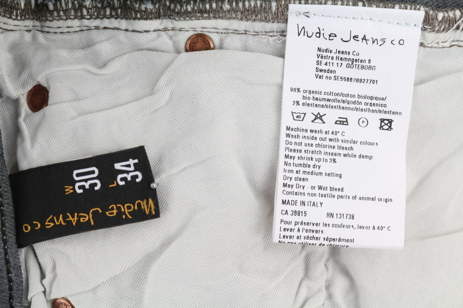 NUDIE JEANS vyriški aptempti ilgi John džinsai W30/L34 organinės anglies spalvos ploni užtrauktuku džinsai 