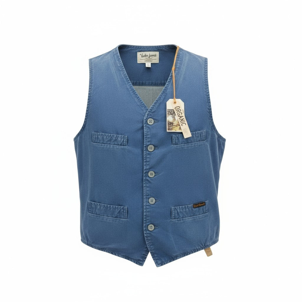 NUDIE JEANS Gustav vyriška liemenė M Oden mėlyna ekologiška plonu pamušalu su kišenėmis 