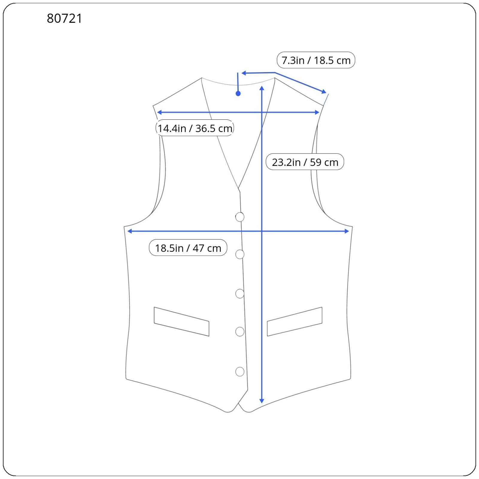 NUDIE JEANS Men's Vest S Blue Organic Cotton Button Patch Pockets Lined