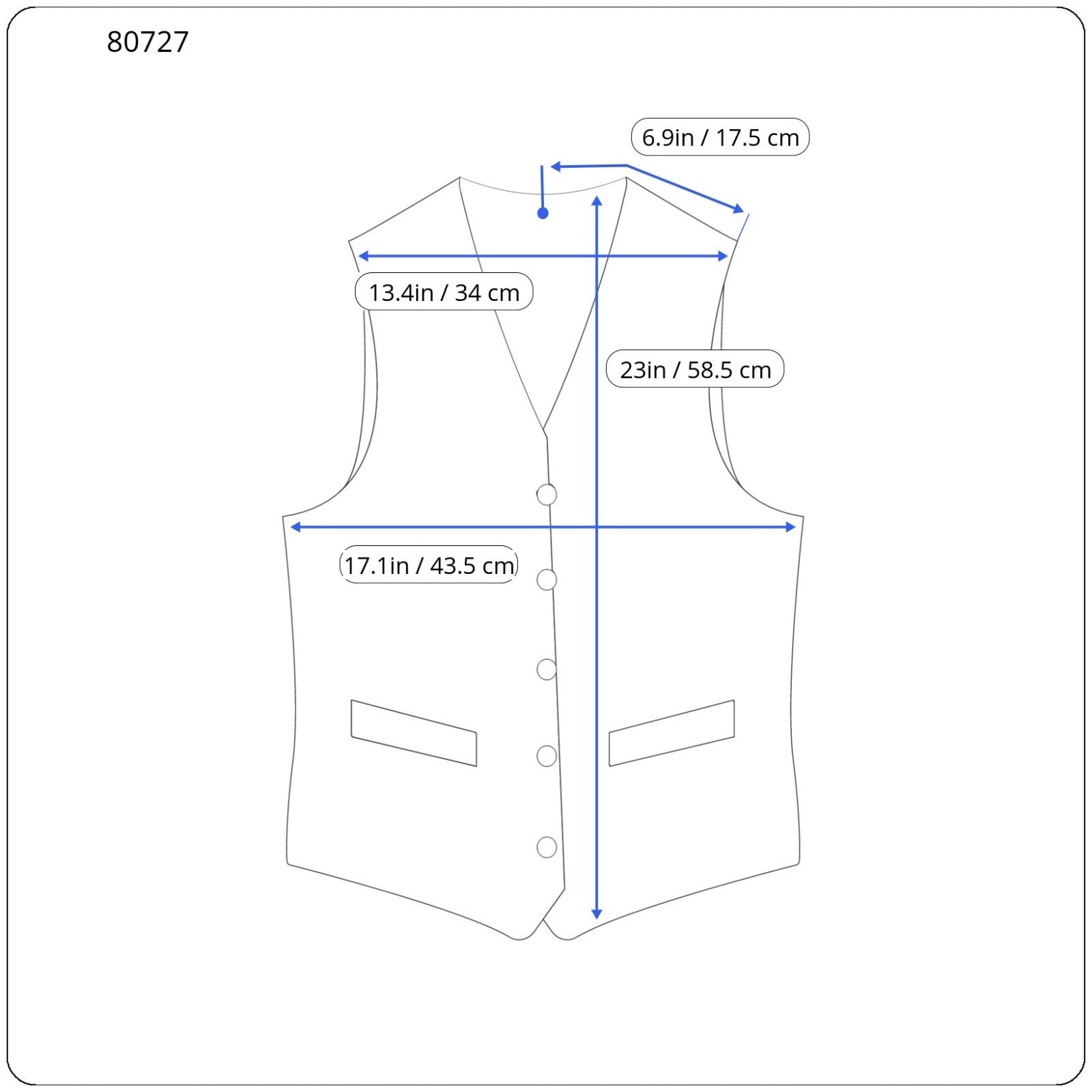 NUDIE JEANS Eino Broken Selvage Men's Vest XS Blue Button Lined Pockets