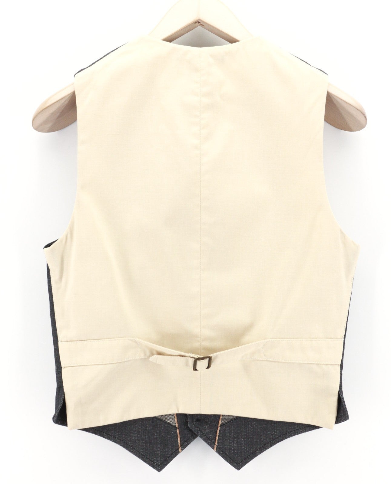 NUDIE JEANS Eino Broken Selvage Men's Vest XS Blue Button Lined Pockets