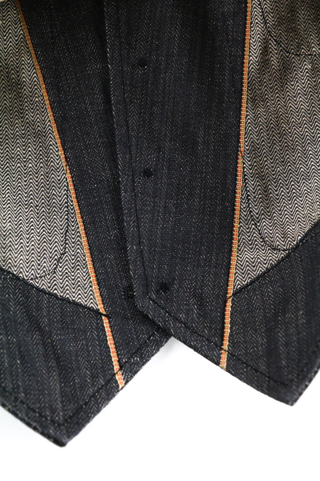 NUDIE JEANS Eino Broken Selvage Men's Vest XS Blue Button Lined Pockets