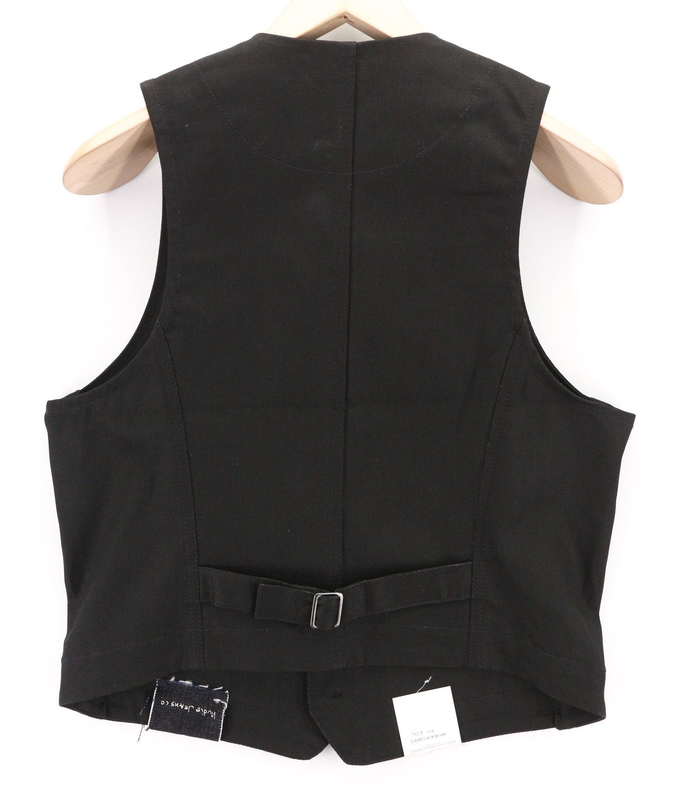 NUDIE JEANS Pal vyriška liemenė M Dry juoda dengta pusjuostė su sagomis ir be pamušalo 