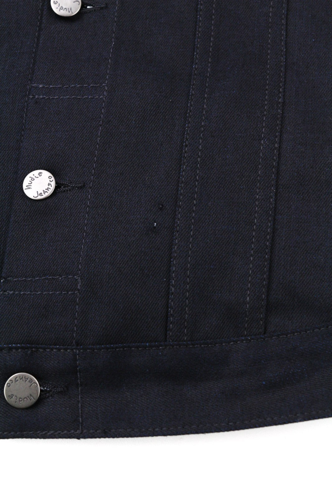 NUDIE JEANS Billy Men's Jacket S Dry Black Denim Organic Cotton Buttoned