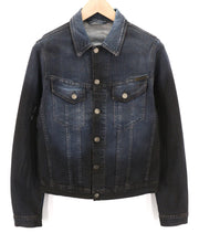 NUDIE JEANS Perry Men's Jacket S Organic Denim Black Blue Spread Button