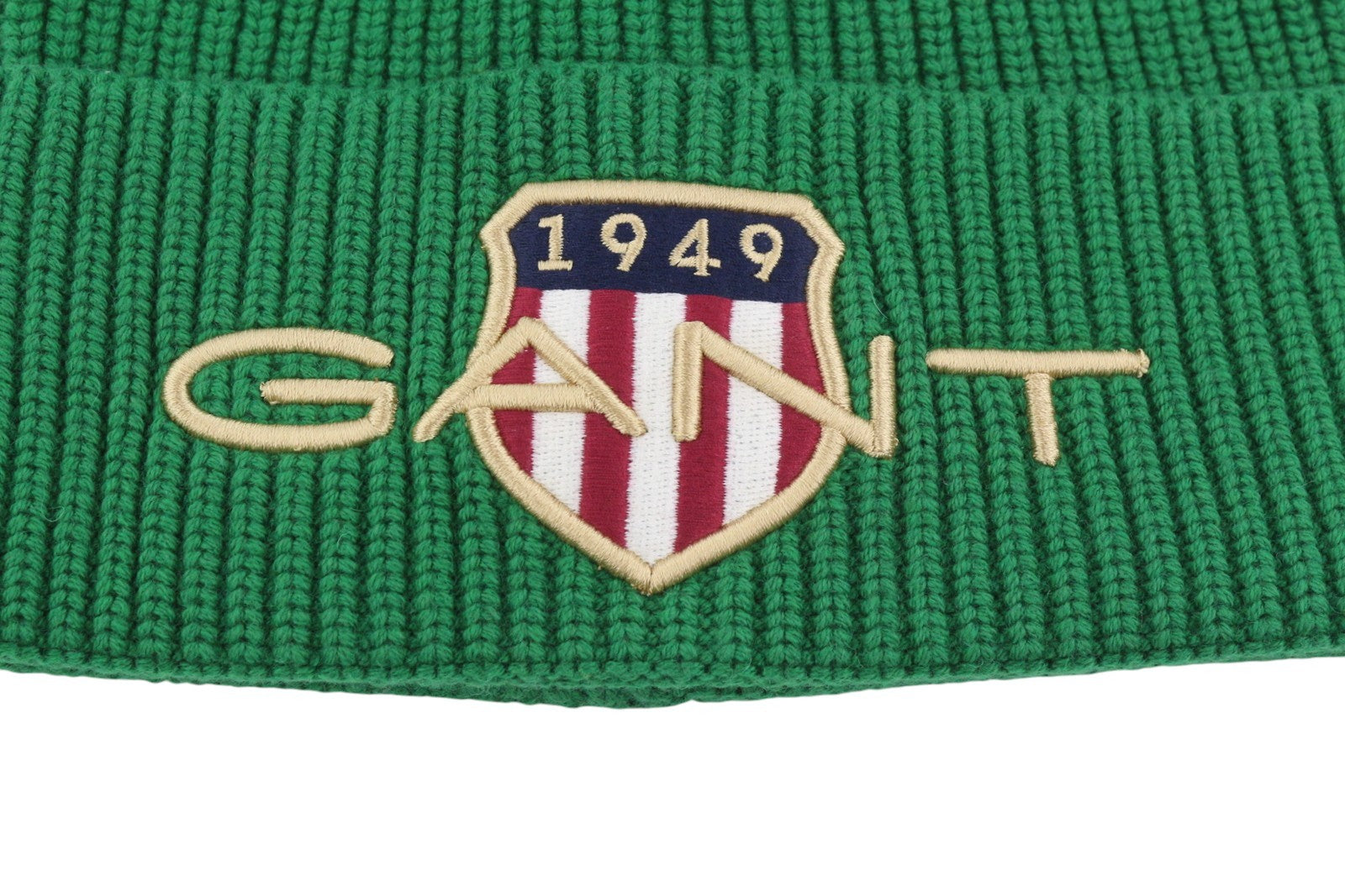 GANT Archive Shield Beanie Men Hat L/XL Lavish Green Wool Blend Tight-Knit Logo