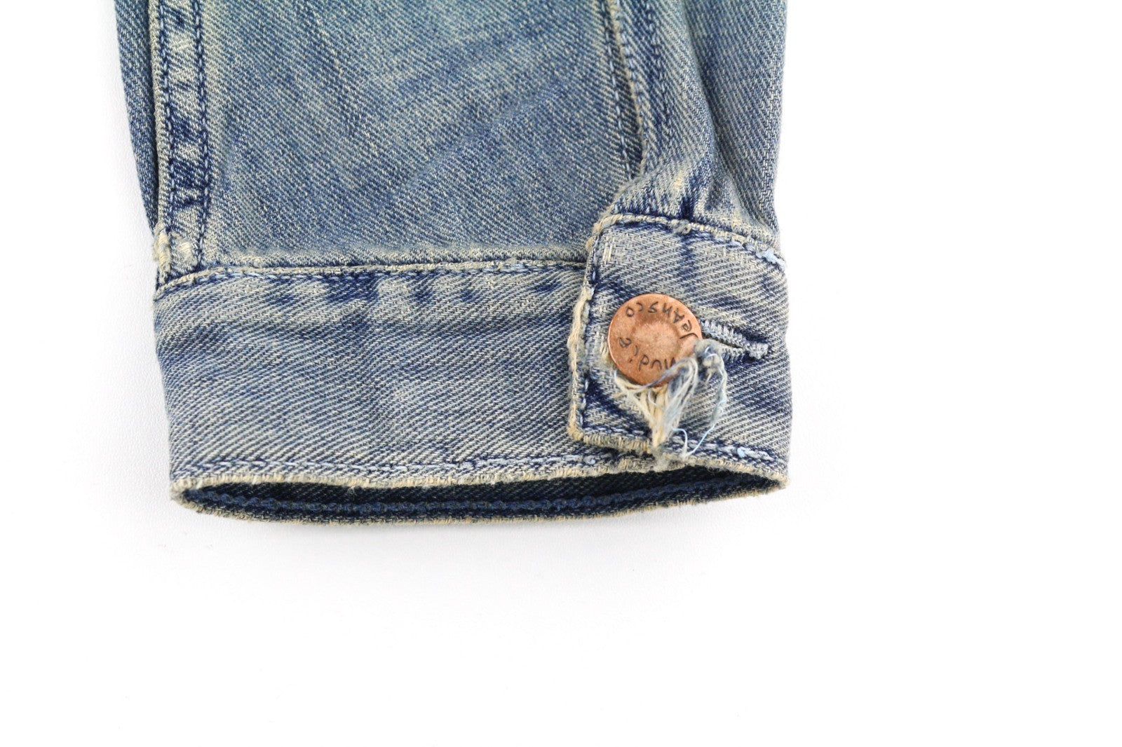 NUDIE JEANS Billy Men's Jacket S Light Blue Denim Button Spread Logo