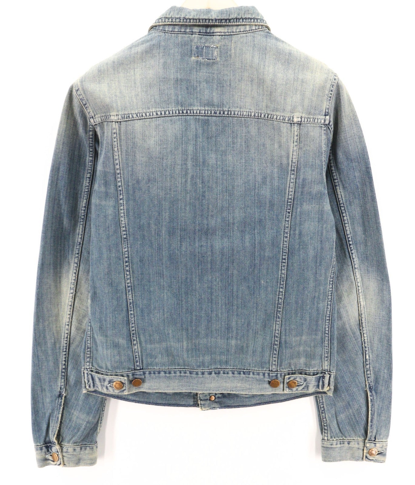 NUDIE JEANS Billy Men's Jacket M Light Blue Denim Button Spread Logo