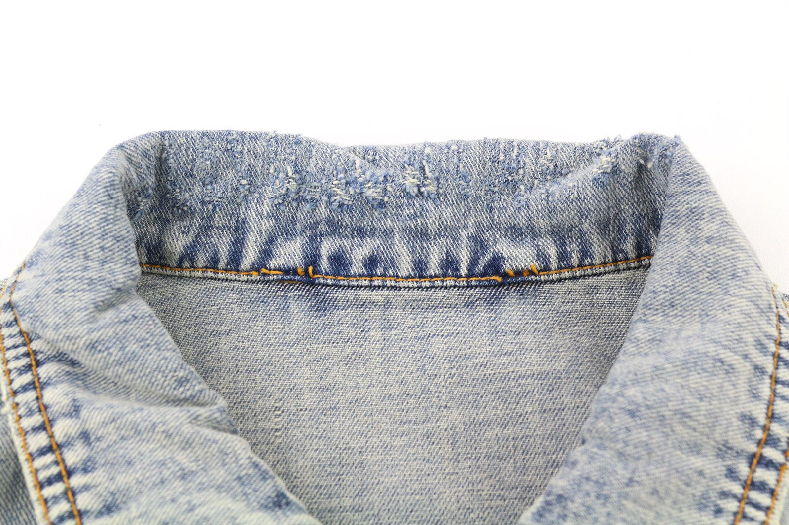 NUDIE JEANS Terry Men's Jacket S Bleach Blue Denim Spread Button Logo