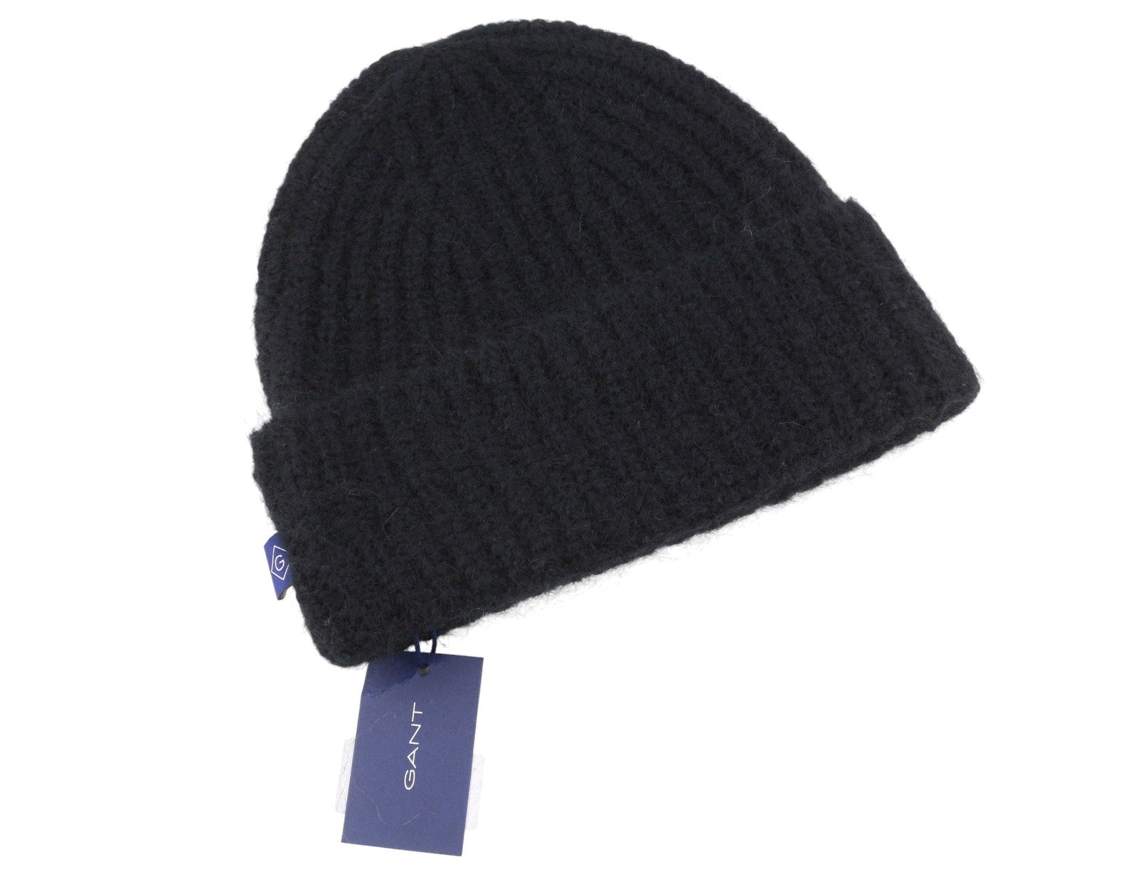 GANT Mohair Beanie vyriška kepurė OS juoda flanelinė vilnos mišinio tvirta megzta minkšta tampri 