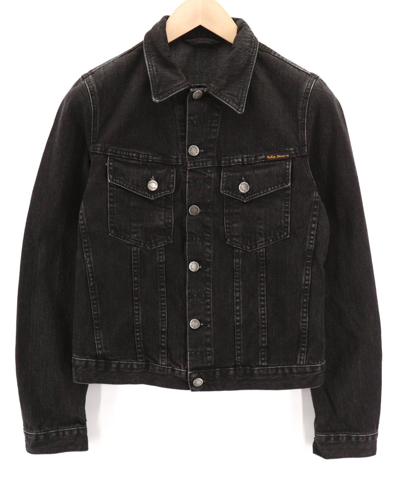 NUDIE JEANS Perry Organic Black Stone Men's Jacket S Black Denim Cotton