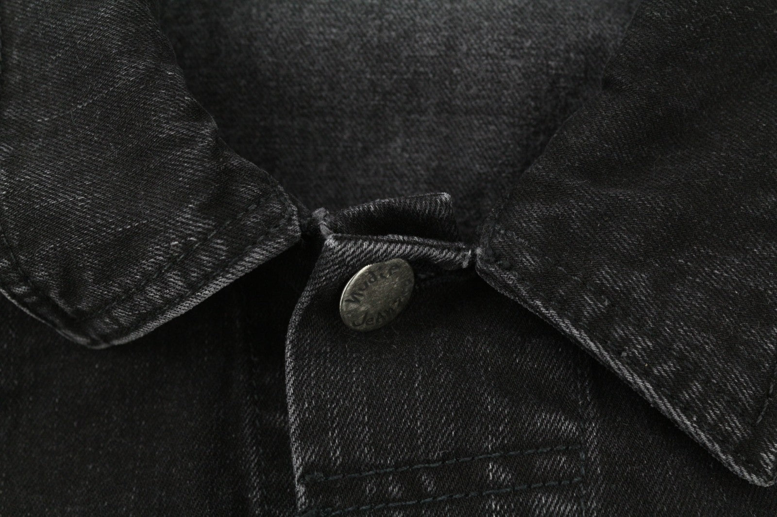 NUDIE JEANS Perry Organic Black Stone vyriška striukė M, džinsinė medvilnė, juoda 