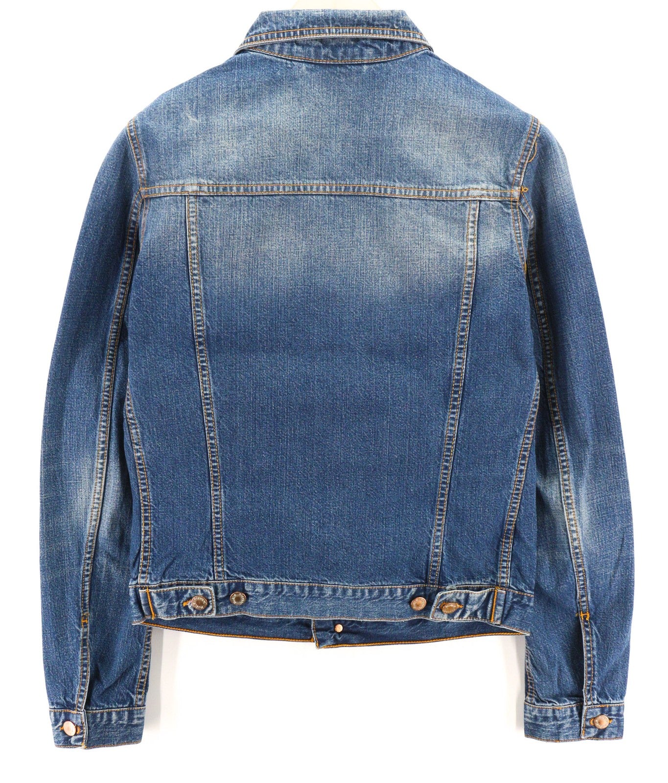 NUDIE JEANS Terry Recycle Worn In Men's Jacket S Blue Faded Cotton