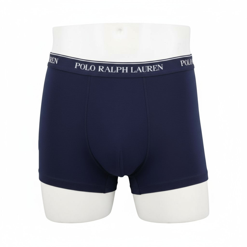 RALPH LAUREN Men Underwear 2XL Blue Stretch Cotton Tricot Boxer Brief 3-Pack