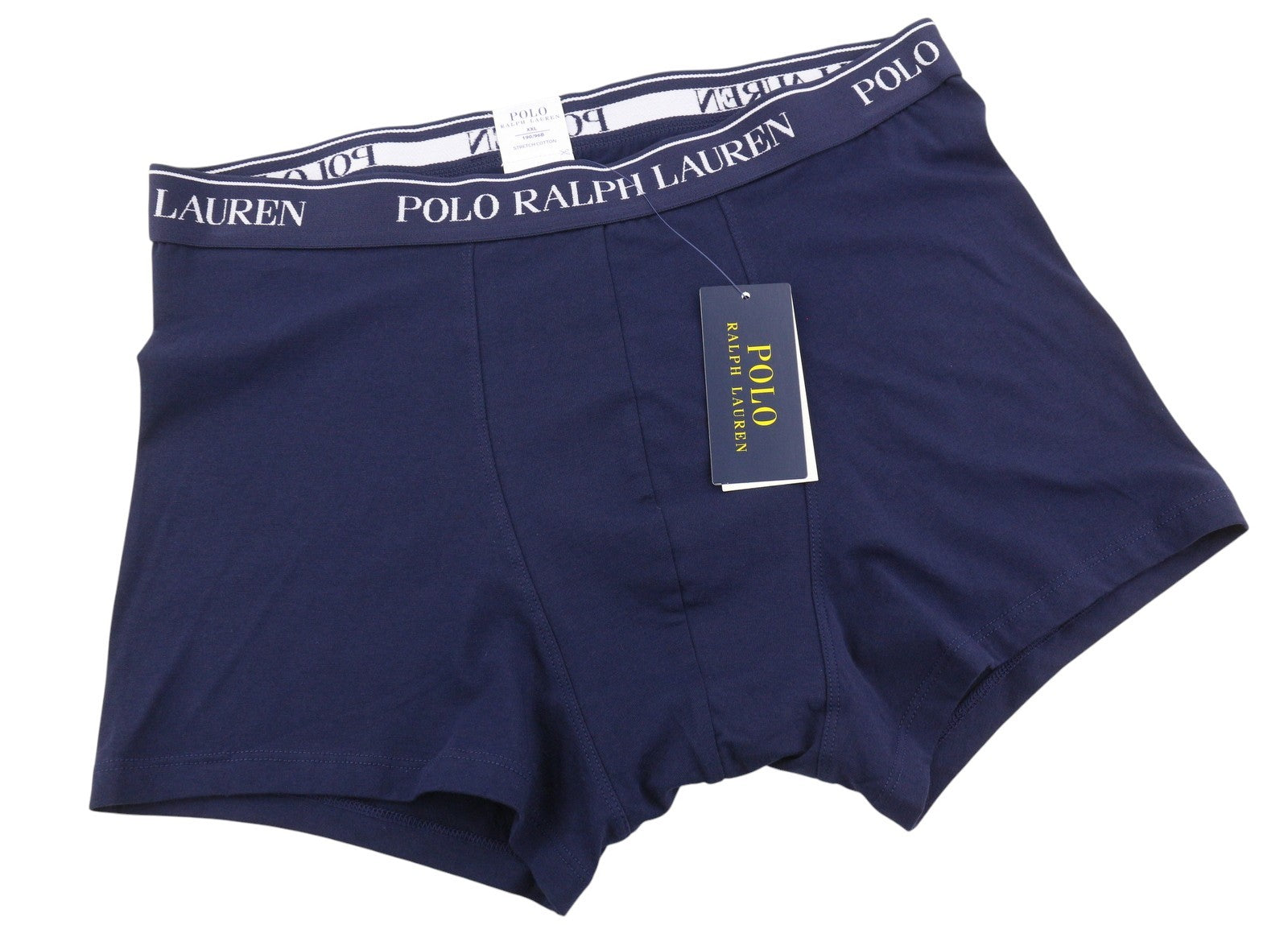 RALPH LAUREN Men Underwear 2XL Blue Stretch Cotton Tricot Boxer Brief 3-Pack