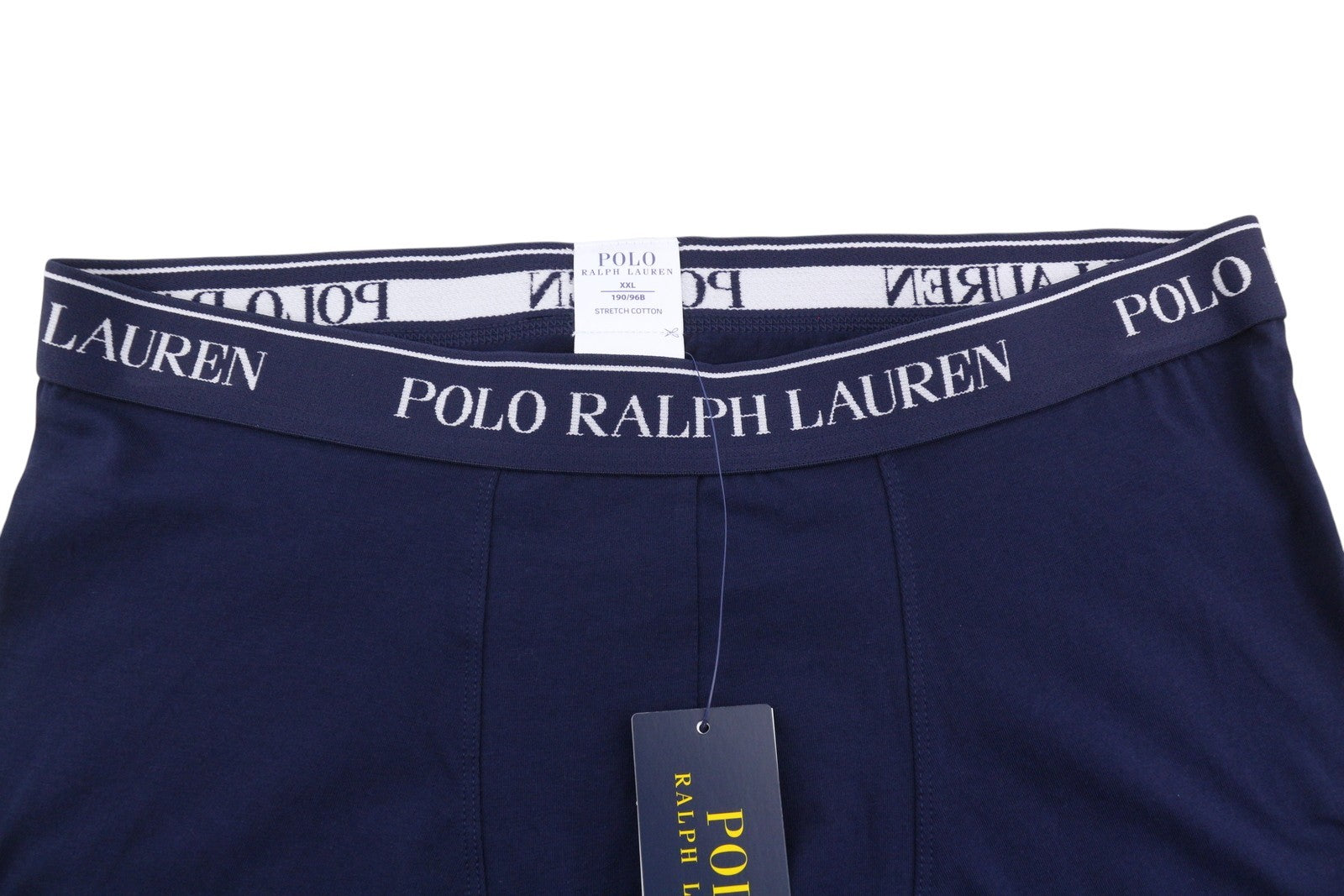 RALPH LAUREN Men Underwear 2XL Blue Stretch Cotton Tricot Boxer Brief 3-Pack