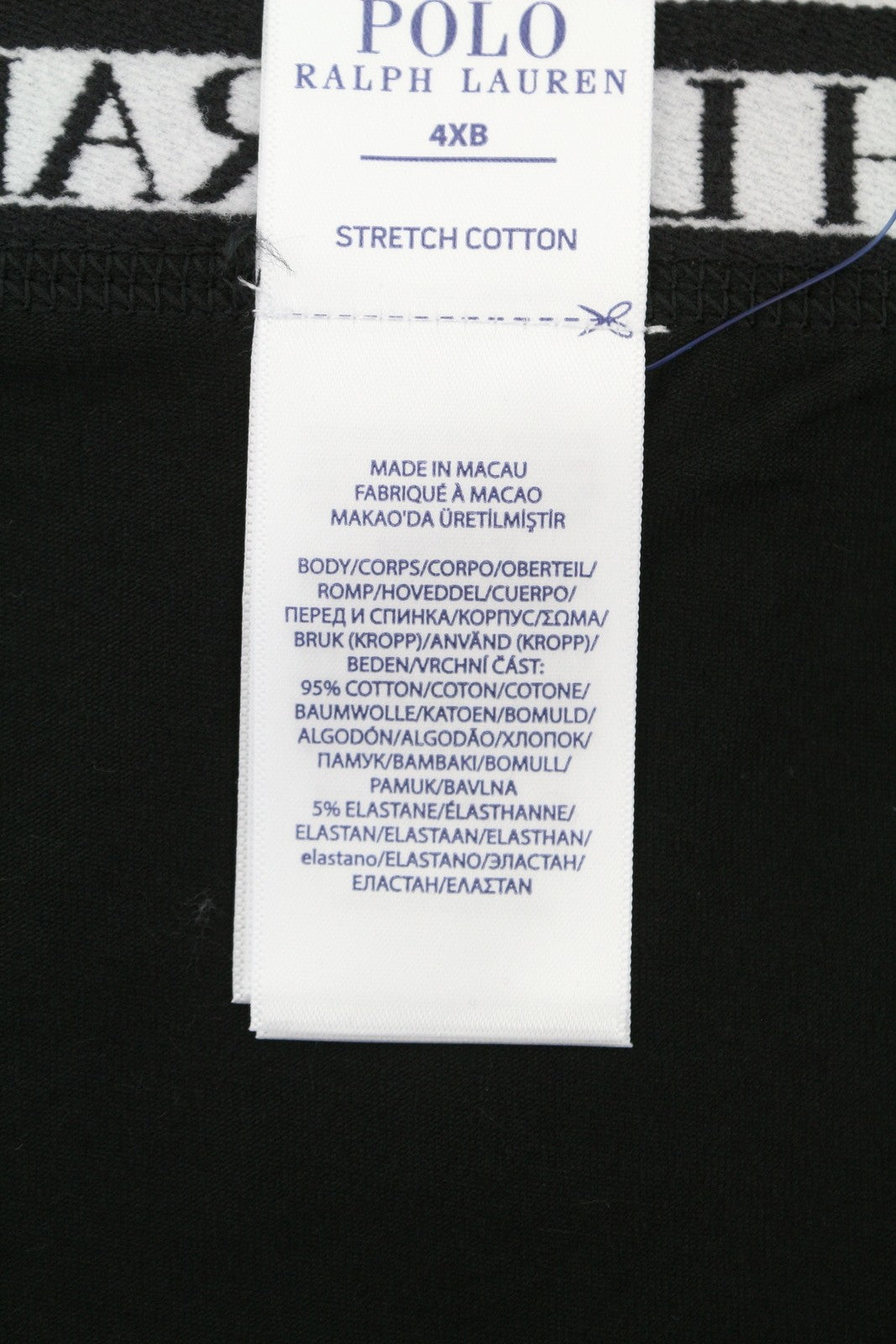 RALPH LAUREN Men Underwear 4XL Black Stretch Cotton Tricot Boxer Brief 3-Pack