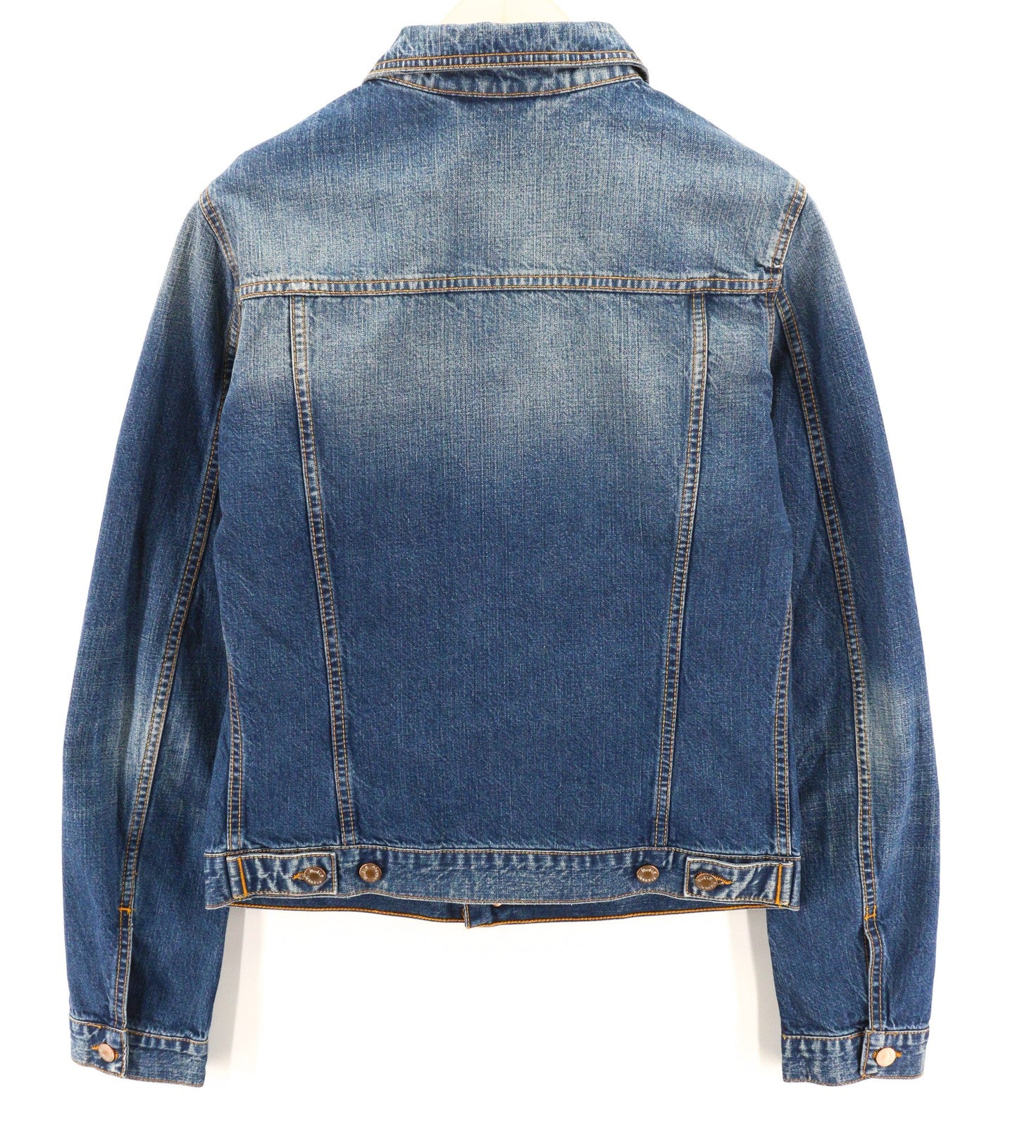 NUDIE JEANS Terry Recycle Worn In vyriška mėlyna medvilninė džinsinė striukė ilgomis rankovėmis M 