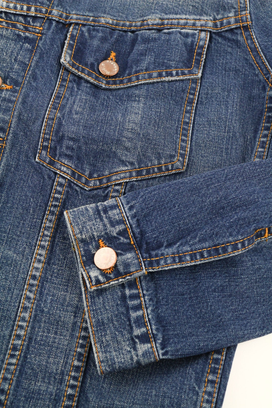 NUDIE JEANS Terry Recycle Worn In Men's Blue Cotton Denim Jacket M Long Sleeve