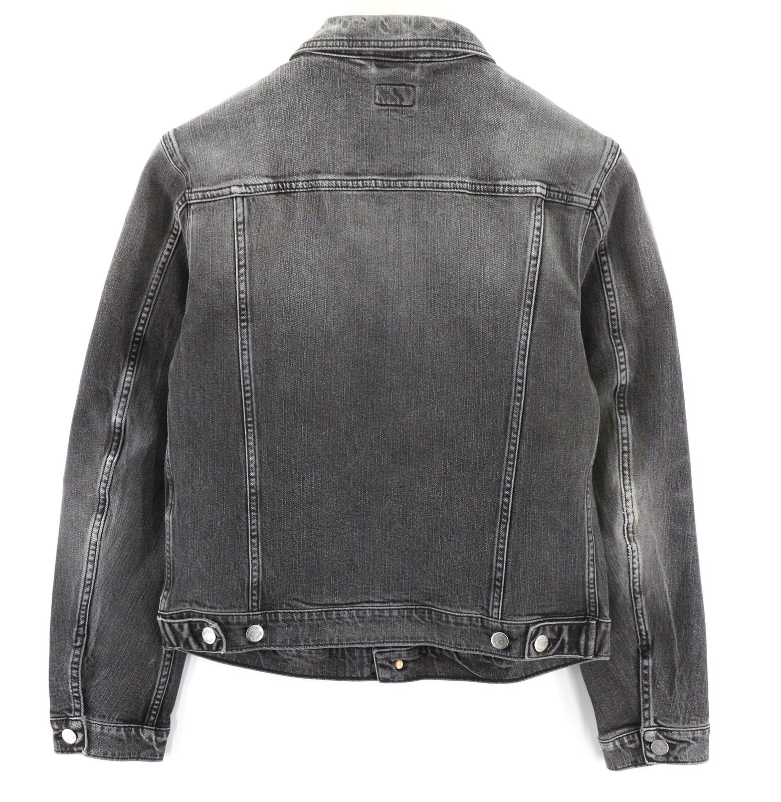 NUDIE JEANS Men's Grey Denim Jacket M Washed Cotton Stretch Collared Unlined