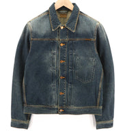 NUDIE JEANS Sonny Blue Friend Men's Denim Jacket M Washed Pure Cotton Blue