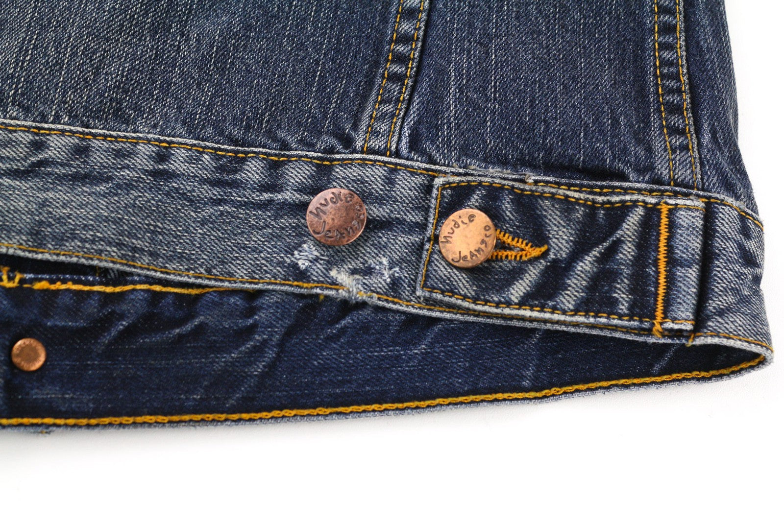 NUDIE JEANS Terry Org. Streaky Denim Men's Blue Wash Pure Cotton Jacket S