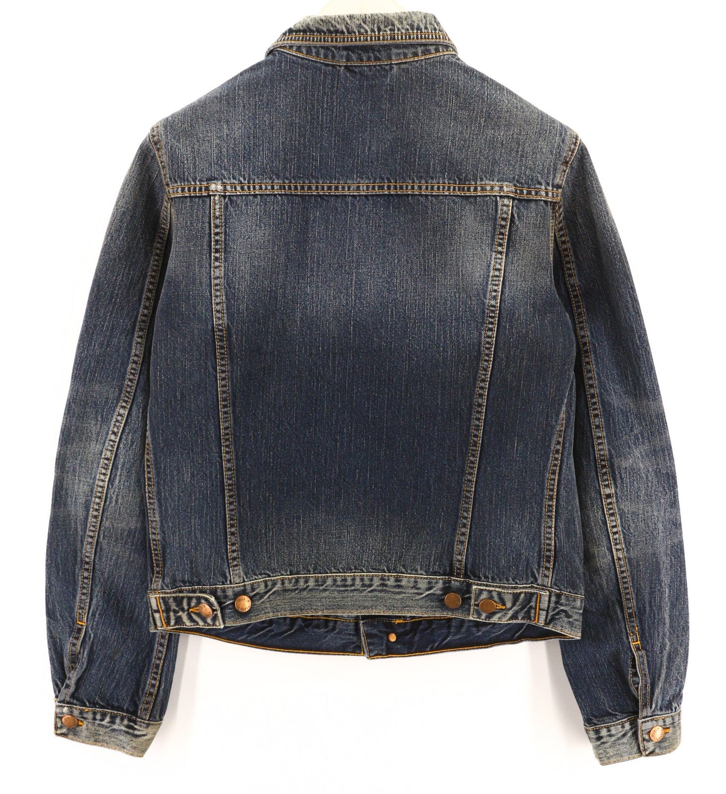 NUDIE JEANS Terry Org. Streaky Denim Men's M Washed Blue Pure Cotton Jacket