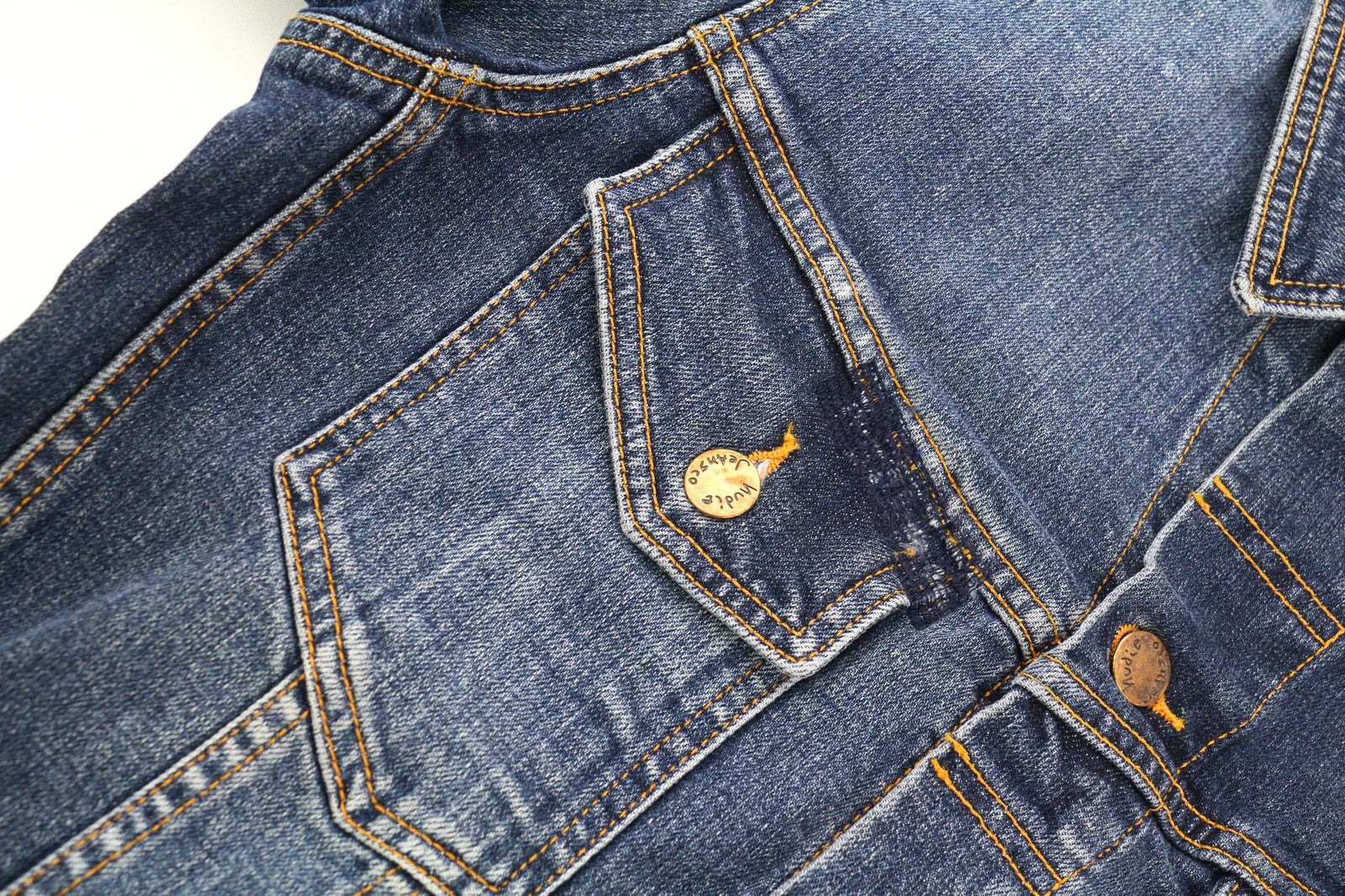 NUDIE JEANS Perry Org. Excellent Blue Men's S Stretch Denim Cotton Jacket