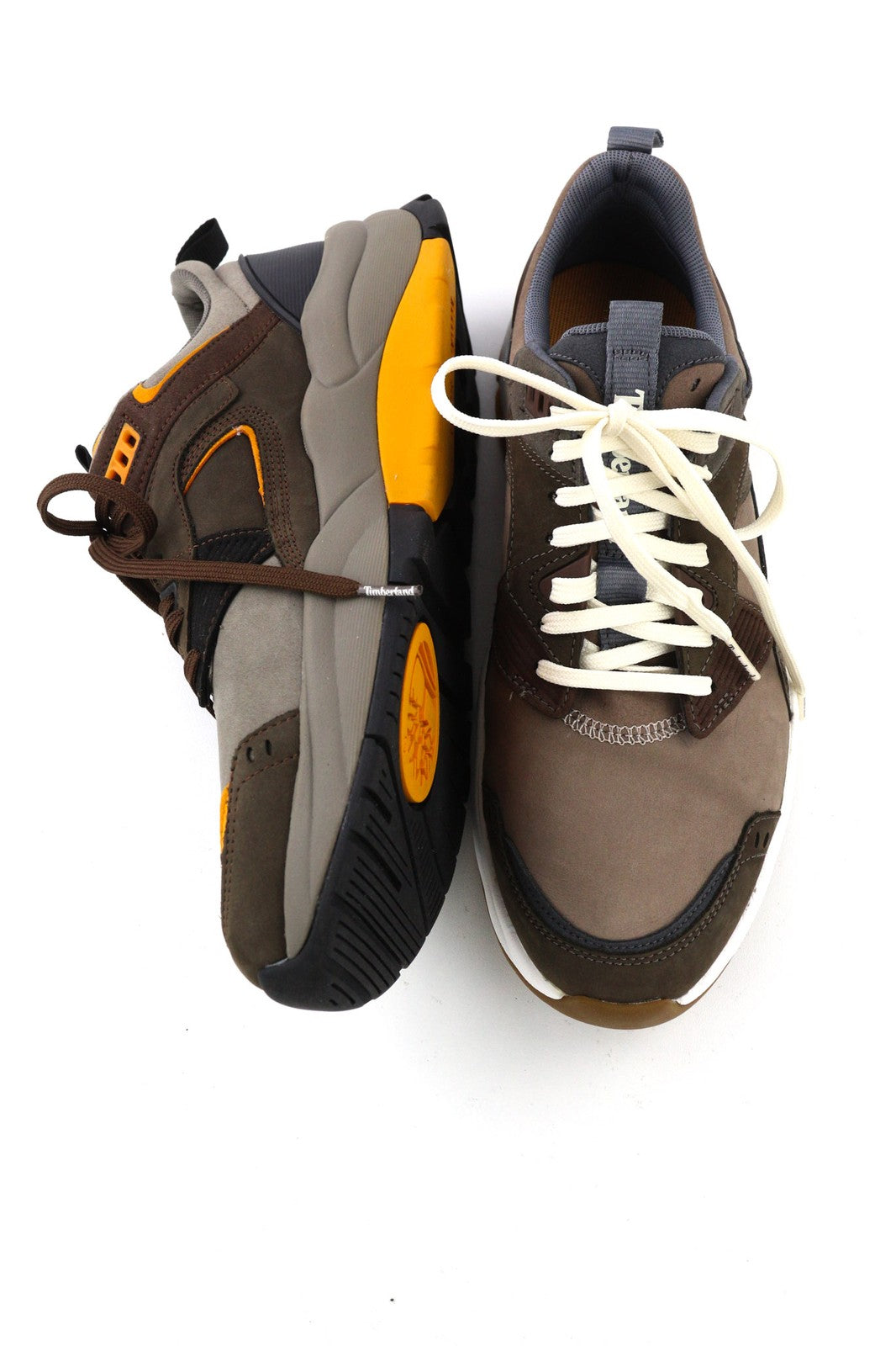 TIMBERLAND A2N9Q-A4850 vyriški EU42/43 rudi odiniai žemapadžiai sportbačiai su raišteliais ir logotipu 