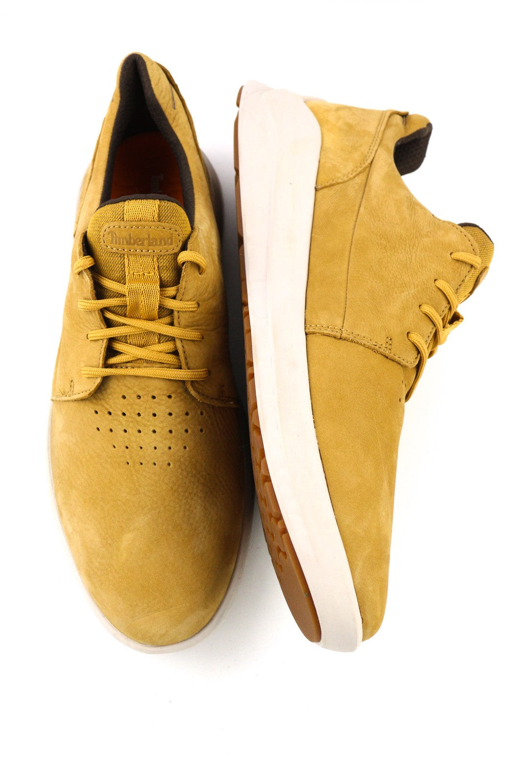 TIMBERLAND A2GYA-A6019 vyriški rudi žemapadžiai odiniai laisvalaikio batai su logotipu, dydis EU45/46. 