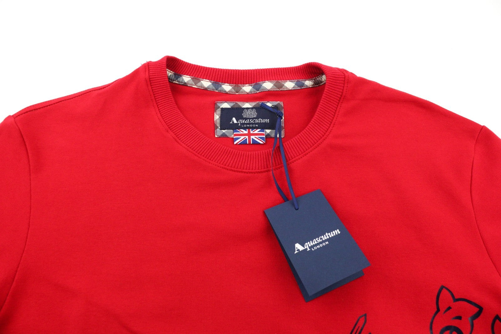 AQUASCUTUM FGIA27 vyriškas L dydžio raudonas megztinis ilgomis rankovėmis, visiems sezonams 