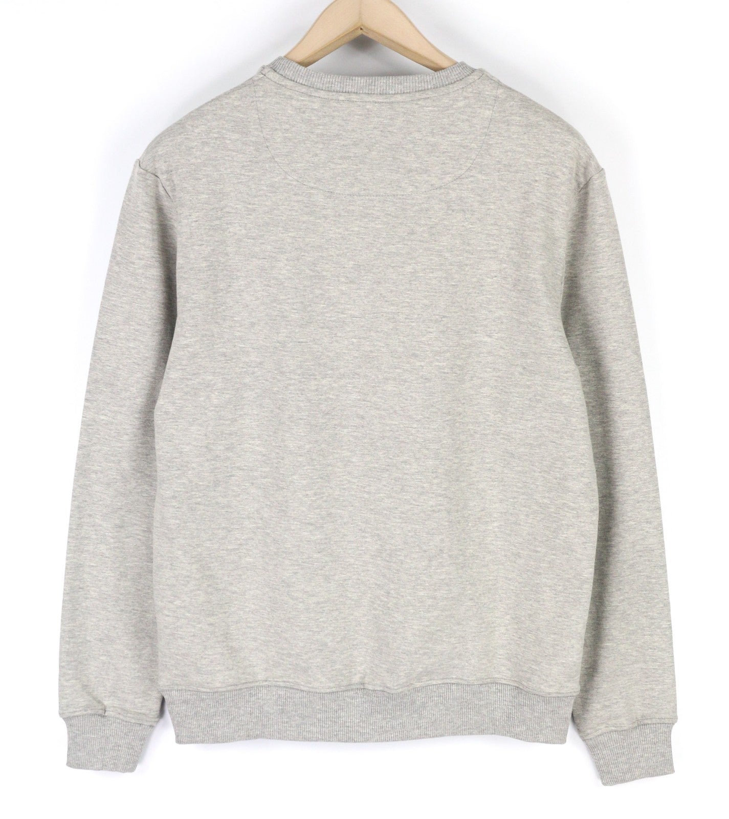 AQUASCUTUM FGIA28 vyriškas 2XL pilkas melanžo megztinis su apvalia juostele ir logotipu 