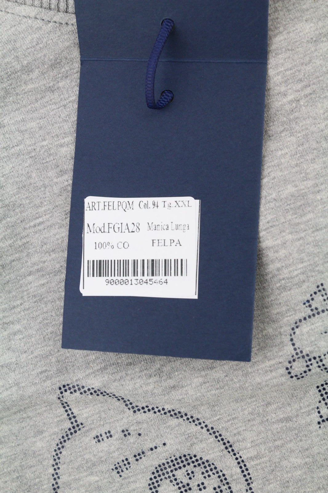 AQUASCUTUM FGIA28 vyriškas 2XL pilkas melanžo megztinis su apvalia juostele ir logotipu 