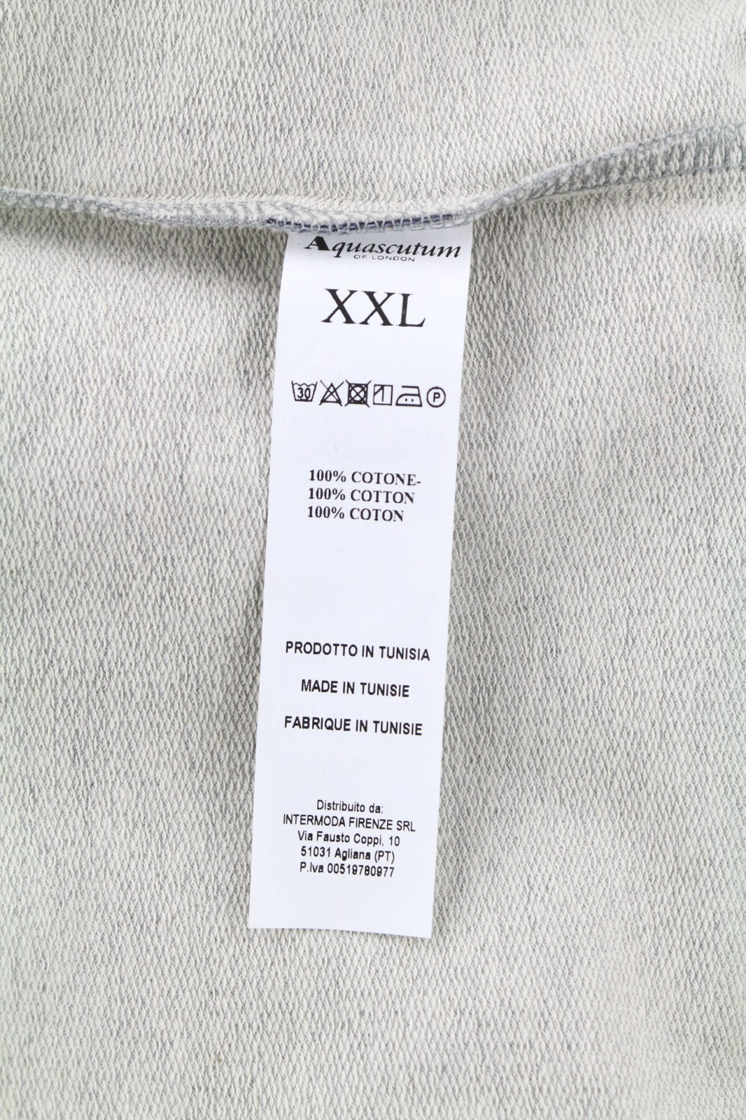 AQUASCUTUM FGIA28 vyriškas 2XL pilkas melanžo megztinis su apvalia juostele ir logotipu 