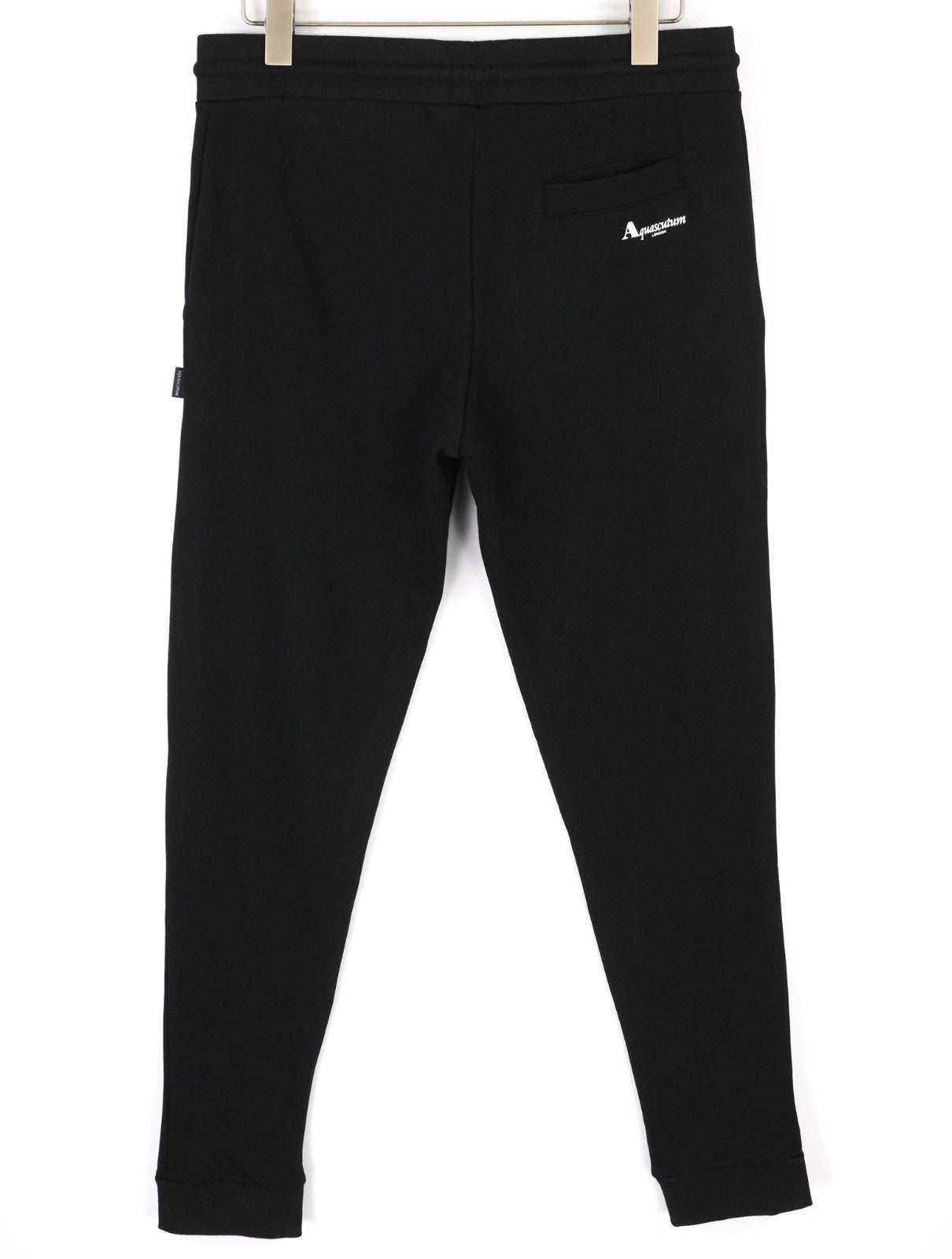 AQUASCUTUM PAAI03 vyriškos XL dydžio juodos sportinės kelnės su raišteliu juosmeniui, visiems metų laikams 