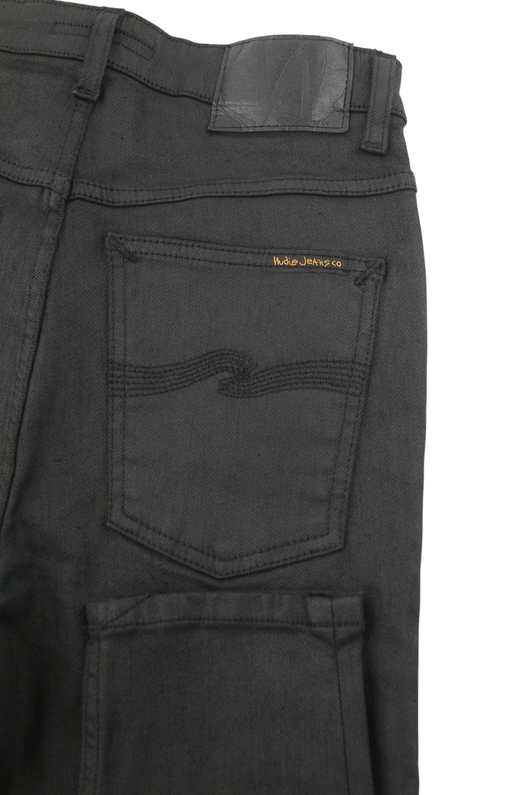 NUDIE JEANS Hightop Tilde Painted Black Women Jeans W27/L32 Coated Skinny Fit