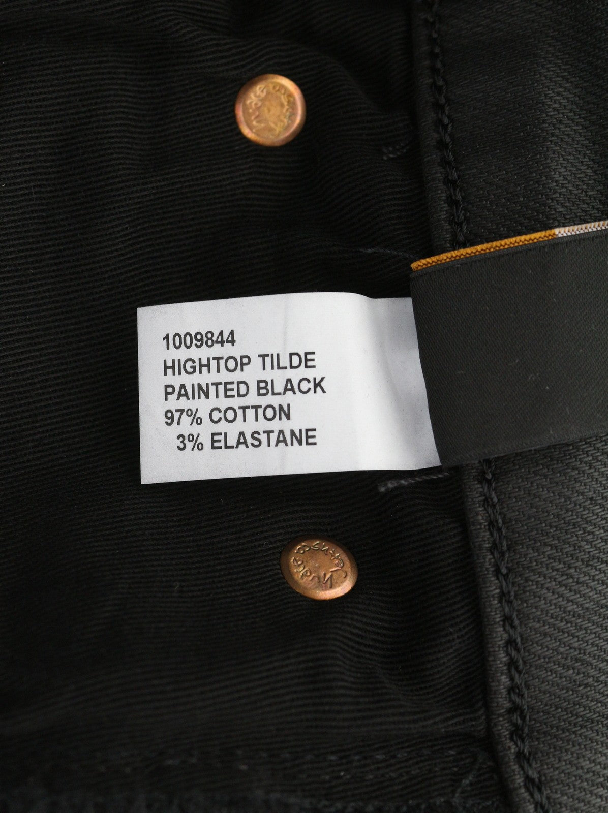 NUDIE JEANS Hightop Tilde Painted Black Women Jeans W27/L32 Coated Skinny Fit